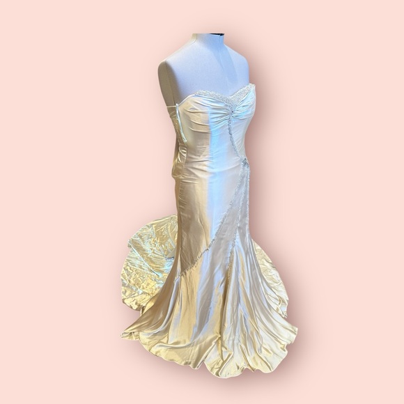 Sophia Tolli wedding Couture style #y2959 light gold sz 10 (W1)
